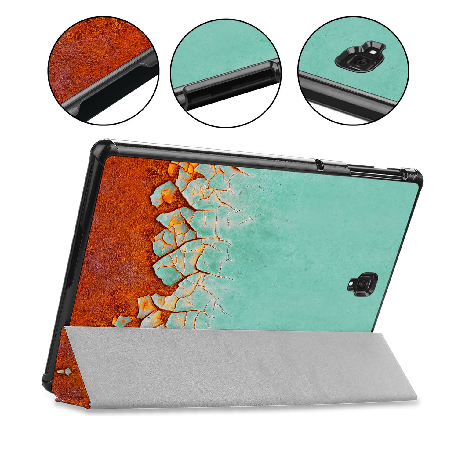 Samsung Tablet Case - Durable Rusted Metal Cover for Samsung Galaxy Tab A/S6/S7/S8 | Protective Shockproof Slim Stand Case for Work, Travel & Home Use
