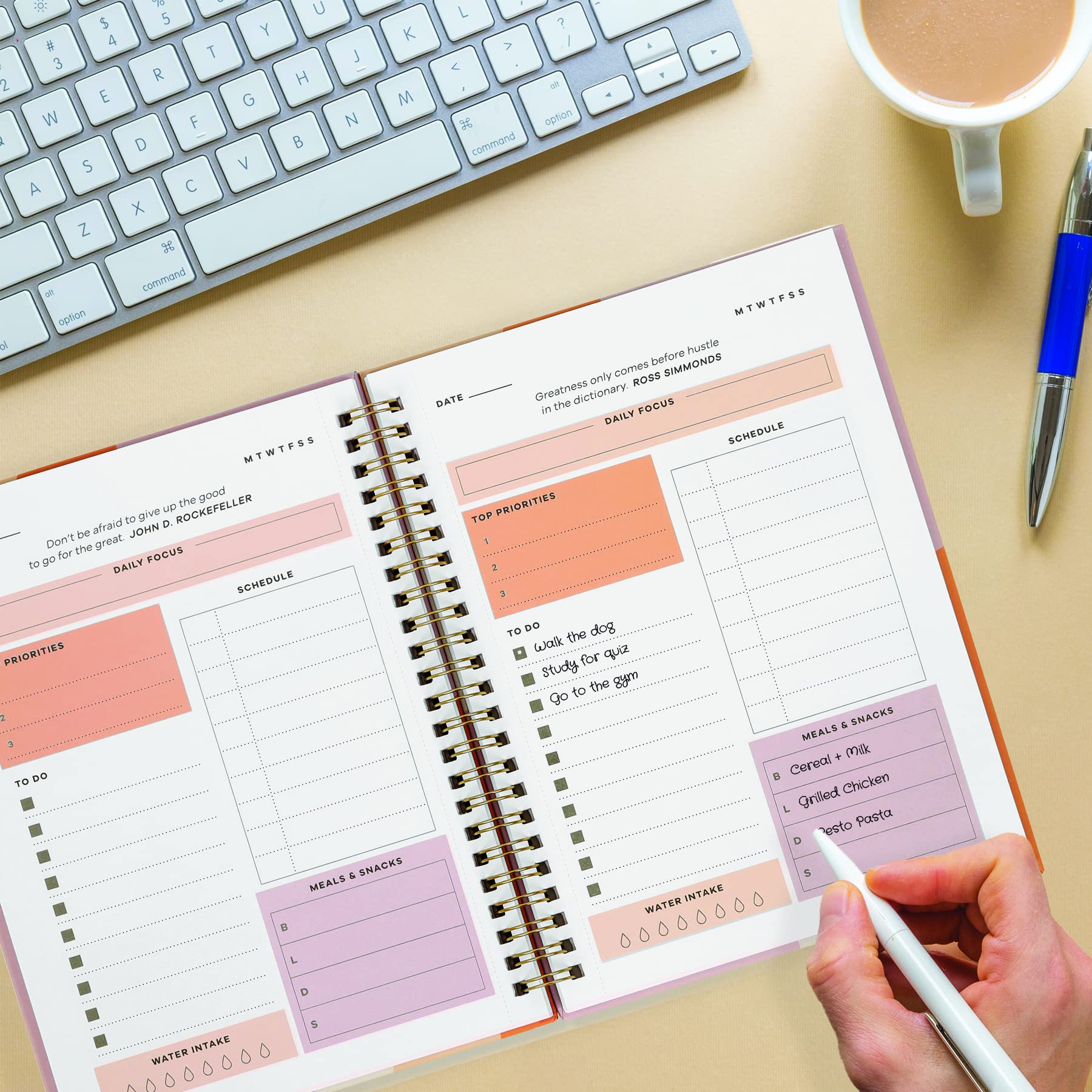 2025 Undated Daily Planner with Meal, Habit & Routine Tracker - Productivity Organizer Notebook for Students, College, Work, ADHD & Fitness | Perfect for Goal Setting, Time Management & Stress Relief