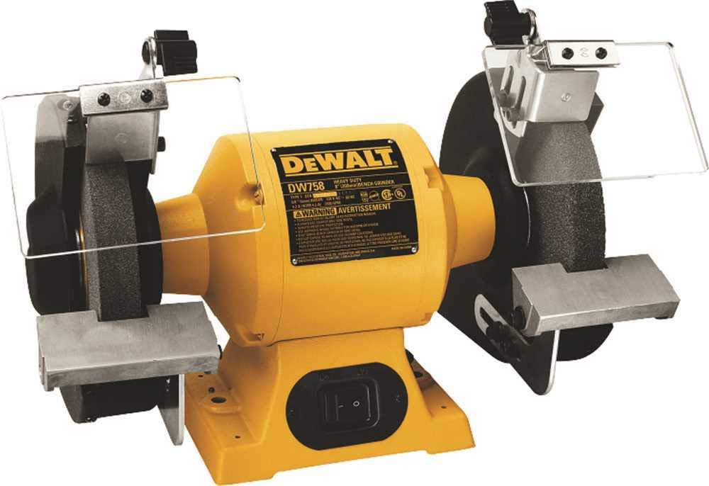 DEWALT DW756 6-Inch Bench Grinder with 3,450 RPM - Heavy Duty Metal Grinding & Sharpening Tool for Workshop, Garage, and DIY Projects