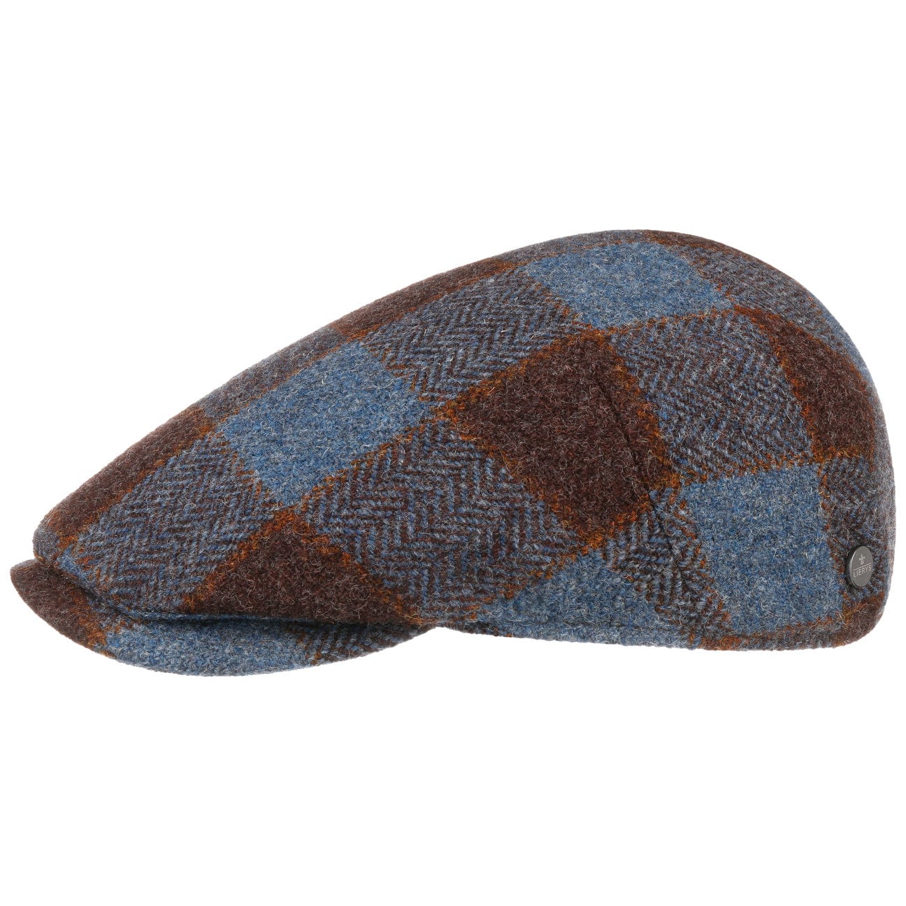 Lierys Capri Check Virgin Wool Flat Cap - Classic Men's Winter Hat for Outdoor Activities, Travel & Casual Wear