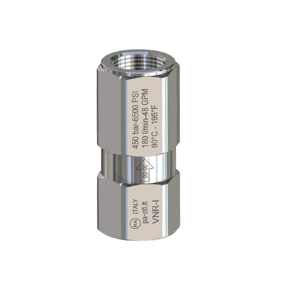High Pressure Stainless Steel Check Valve 5800psi - PA VNRI - Industrial & Hydraulic Systems, Water Treatment, Oil & Gas Applications