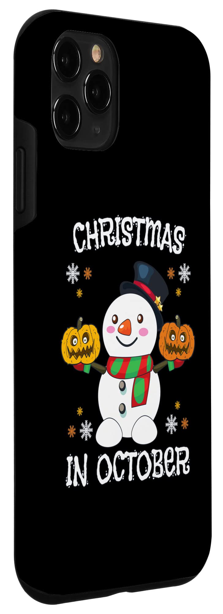 iPhone 11 Pro Case - Christmas, Halloween Snowman Pumpkin Design for Kids | Protective Phone Cover for Holiday Parties & Costume Events