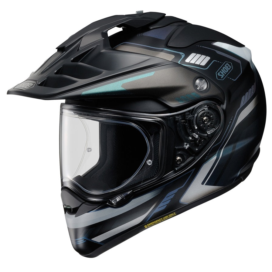 Shoei Hornet X2 Invigorate Motorcycle Helmet - Black/Blue/Gray - DOT Certified Full Face Helmet for Street & Adventure Riding - Perfect for Commuting, Touring & Off-Road Adventures