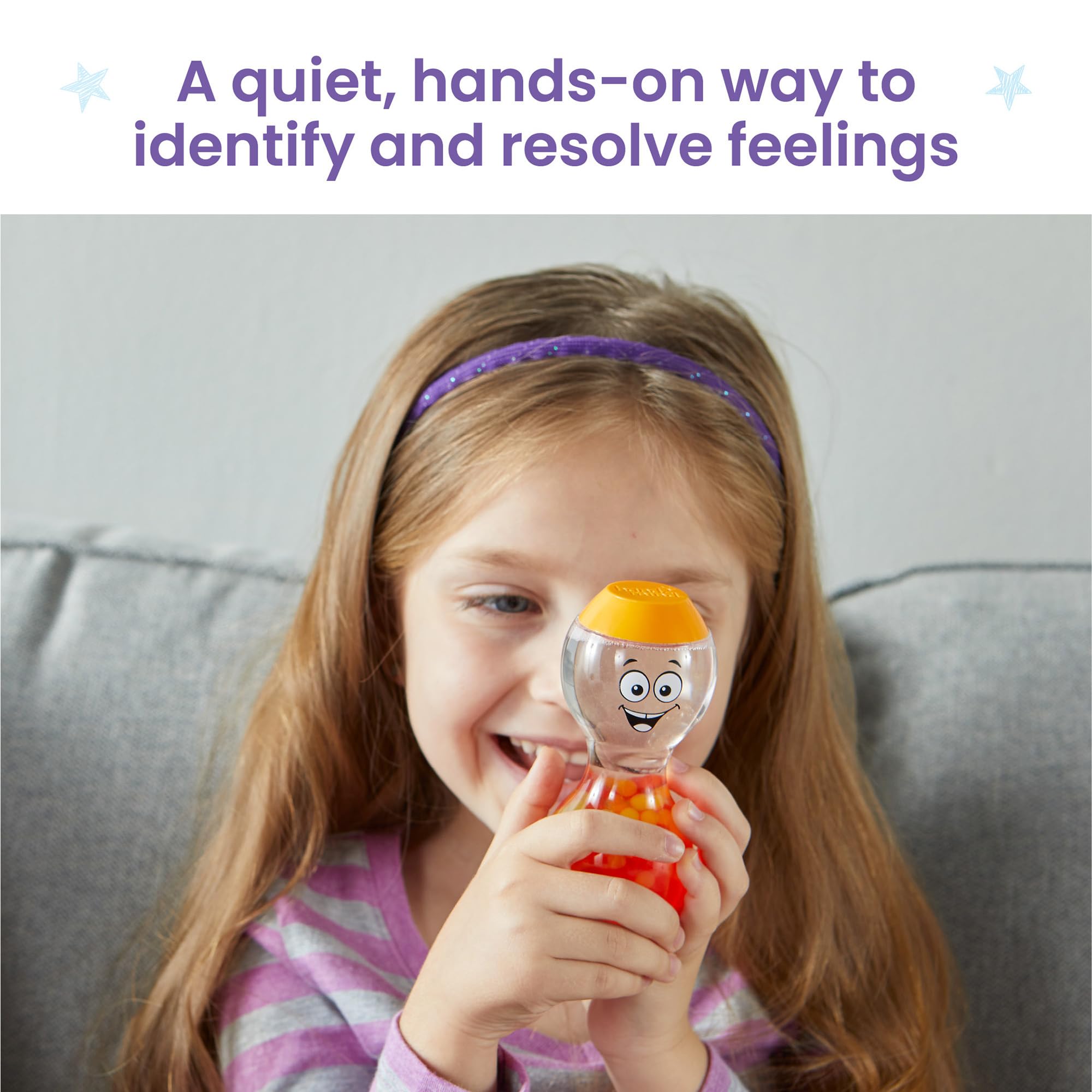 hand2mind Express Your Feelings Sensory Bottles - Emotional Learning Toys for Toddlers & Kids, Play Therapy Tools, Calm Down Corner Supplies for Classroom & Home - Social Emotional Learning Activities for Anxiety Relief & Focus