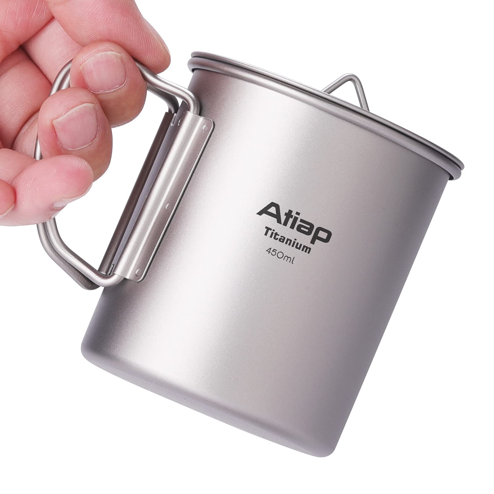 Titanium Camping Coffee Pot 450ML & 300ML - Lightweight Portable Mug with Foldable Handle & Lid - Perfect for Backpacking, Hiking, and Outdoor Adventures