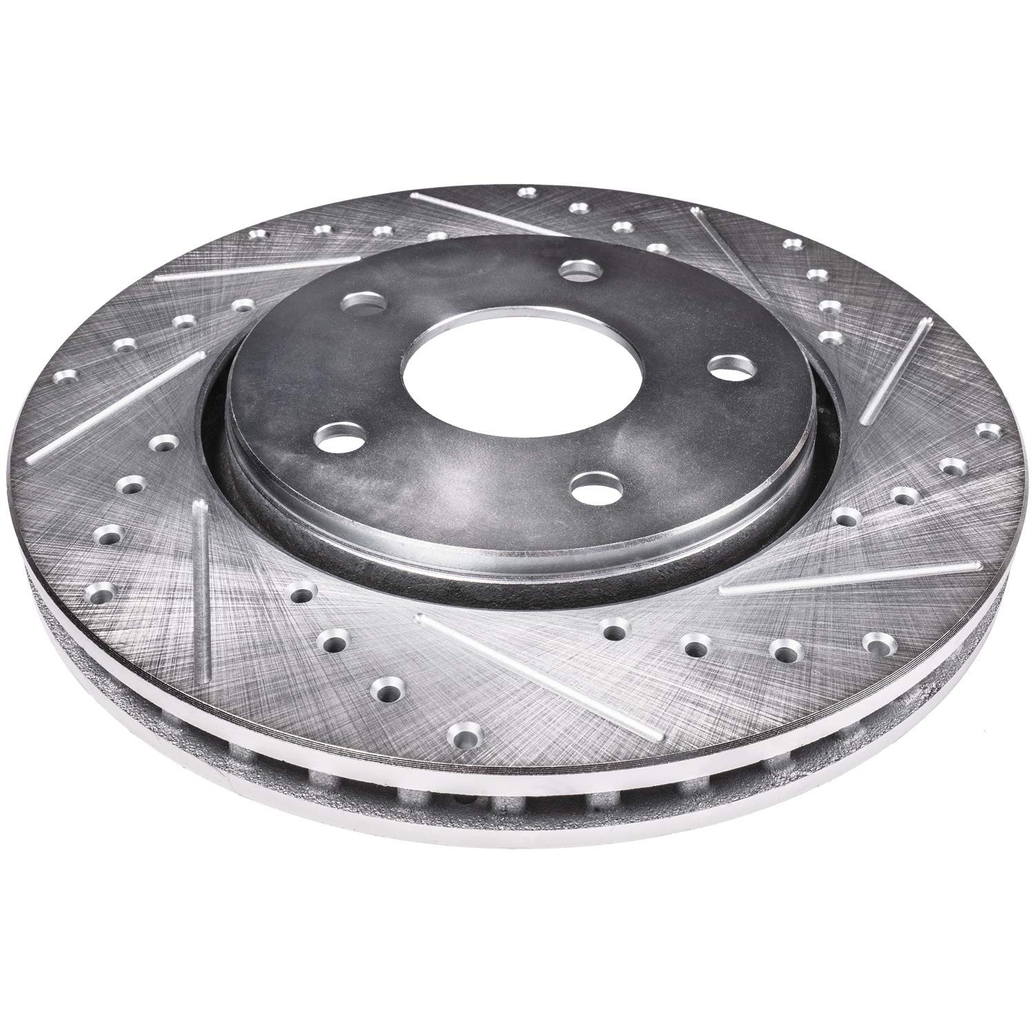 Detroit Axle - Front Drilled & Slotted Brake Rotors Replacement for Chrysler 300, Dodge Charger, Challenger, Magnum - 14.17 Inch - High Performance & Heat Dissipation - Perfect for Street Racing & Daily Driving