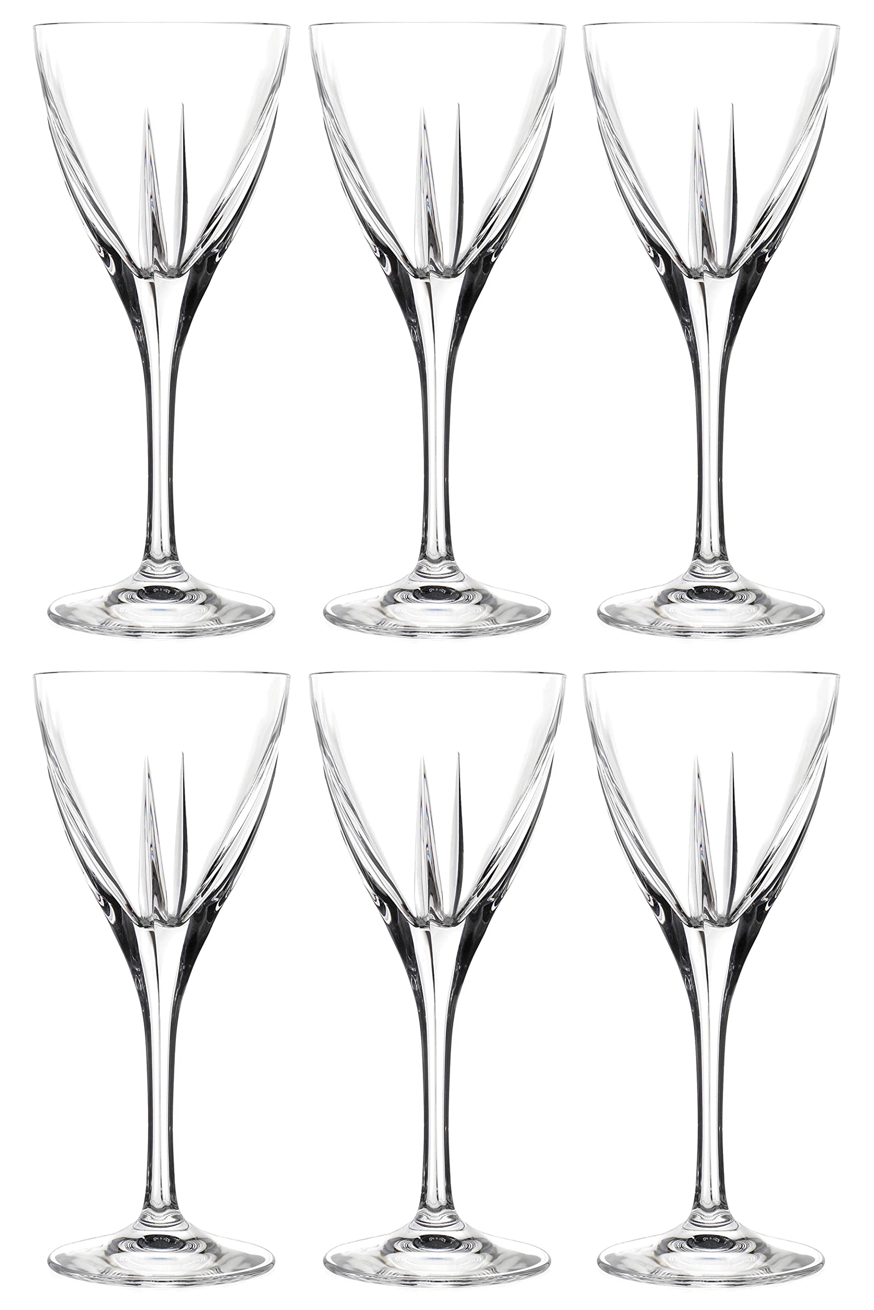 Barski Wine Glass Set of 6 - Elegant Crystal-Like Goblets for Red Wine, White Wine & Water - 8.5 oz Stemmed Glasses - European Made - Perfect for Dinner Parties, Weddings & Home Entertaining