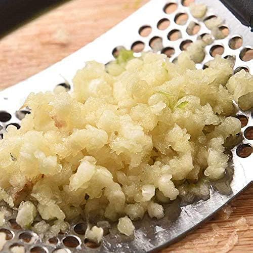 Premium Stainless Steel Garlic Press & Crusher - Heavy Duty Garlic Masher, Chopper & Ginger Press for Kitchen - Easy Clean, Rust-Proof (Black) - Perfect for Cooking, Meal Prep & Restaurants