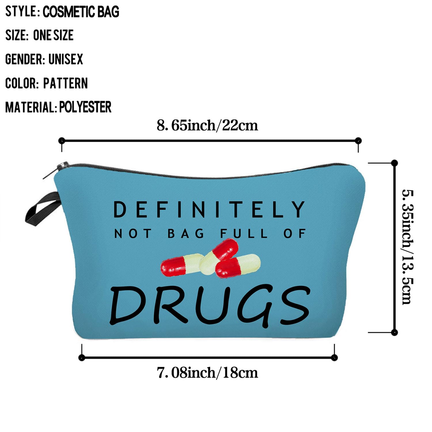 Funny Sarcastic Cosmetic Bag - Cute Travel Toiletry Pouch for Women, Perfect Birthday Gift for Friends & Sisters