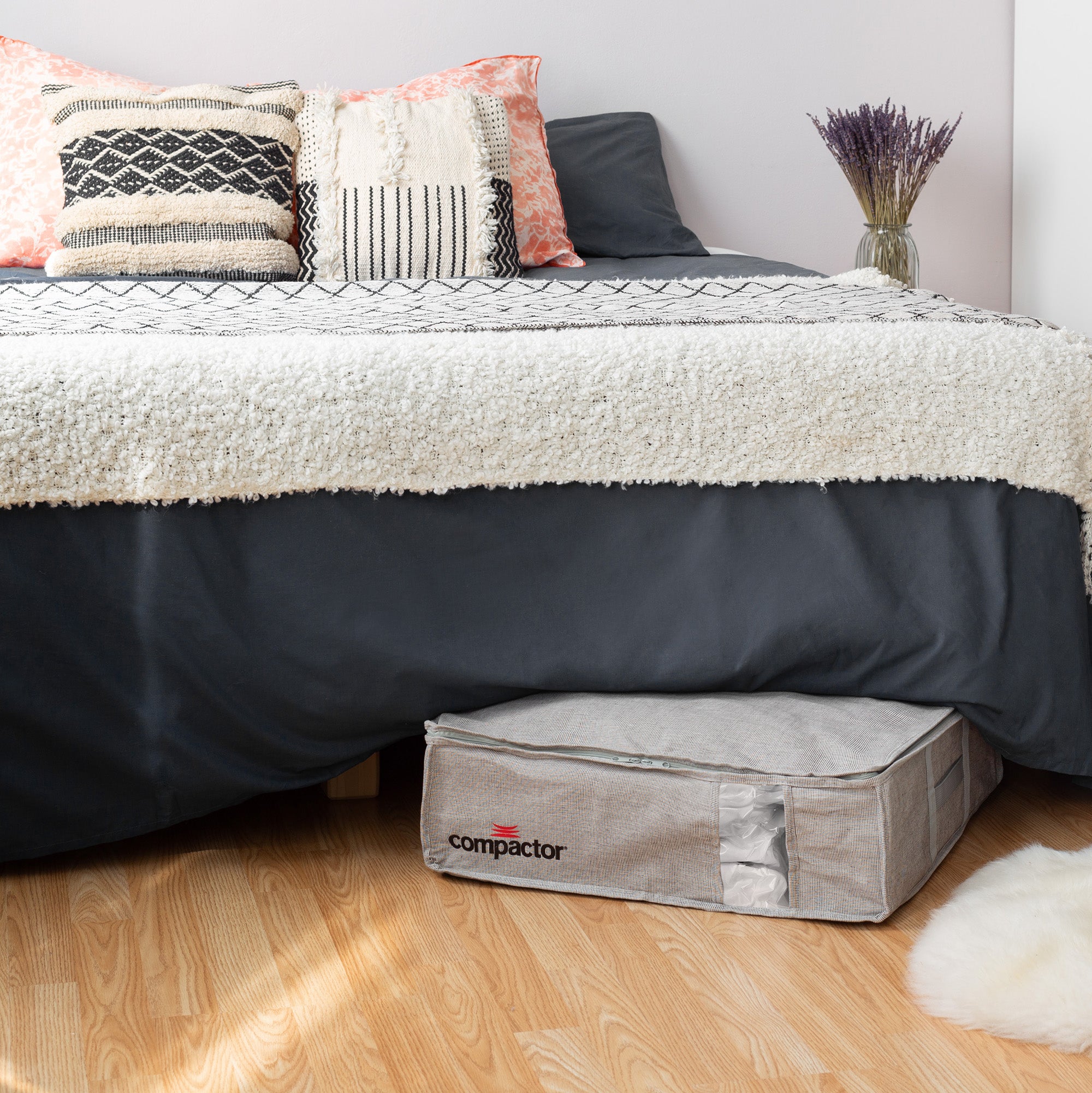 Vacuum Storage Bag for Clothes - Large Size Compactor Oxford Storage Box | Space Saving Solution for Travel, Seasonal Clothes & Bedding Organization