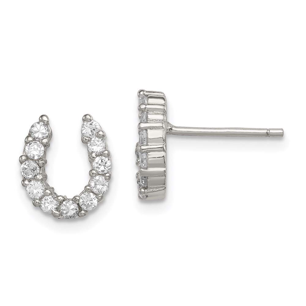 925 Sterling Silver Cubic Zirconia Horseshoe Post Earrings for Women - Elegant Fine Jewelry Gift for Her - Perfect for Birthdays, Anniversaries & Everyday Wear