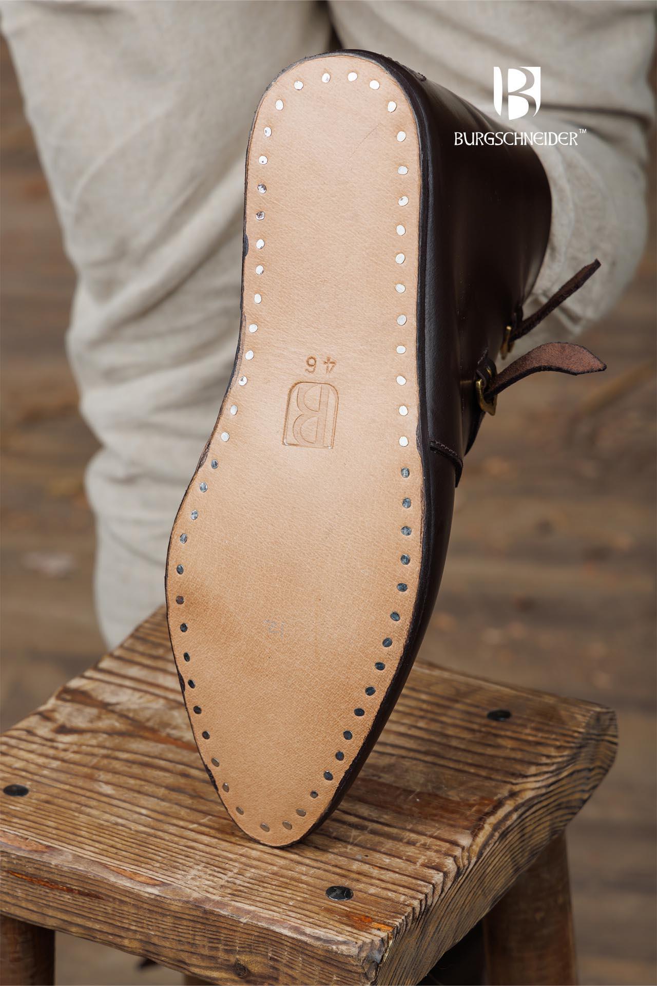 Medieval Half Boots Adelhelm Dark Brown - Authentic Renaissance Footwear for LARP, Cosplay & Historical Reenactment