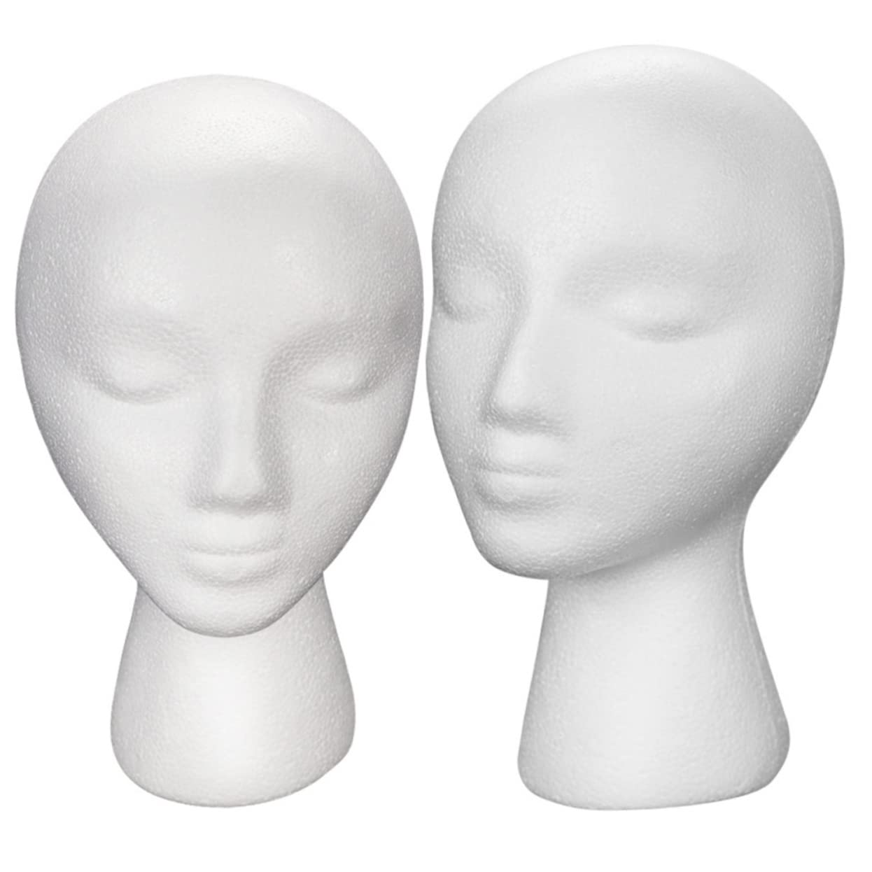 Beavorty 4 Pack Foam Mannequin Heads for Wigs - Female Wig Display Stand with Hat Holder, Perfect for Salon, Barber Shop & Cosmetology Training - Wig Storage & Styling Practice Head Model