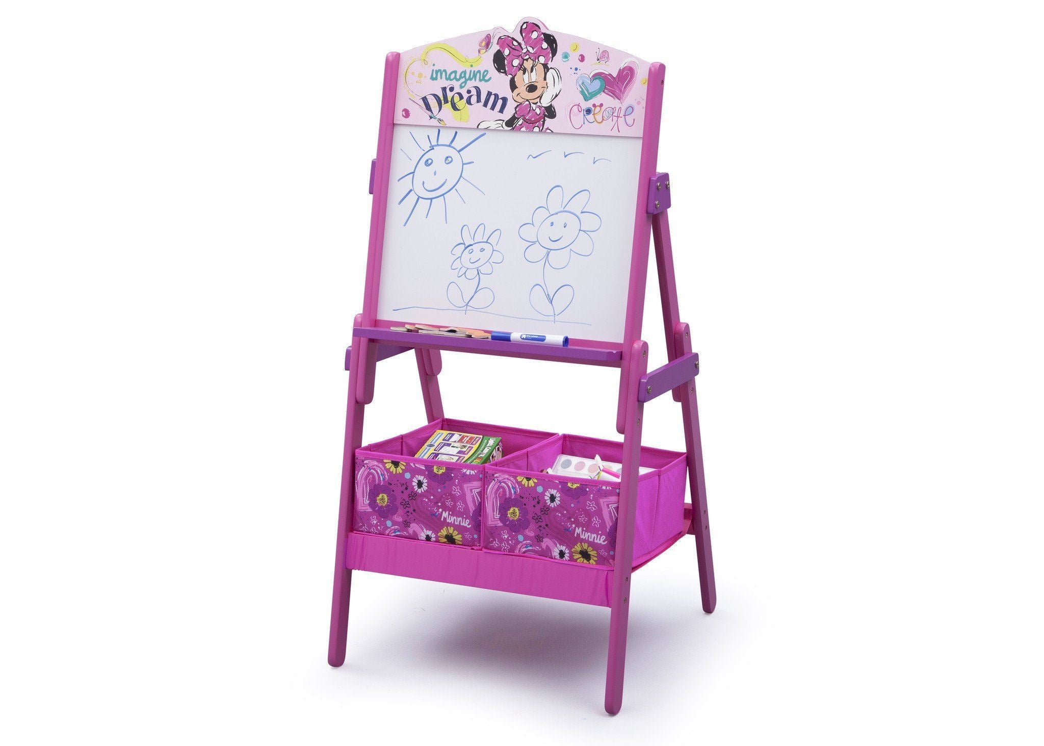 Minnie Mouse Wooden Activity Easel for Kids - Double-Sided Art Stand with Chalkboard & Whiteboard - Perfect for Drawing, Painting & Learning at Home or School