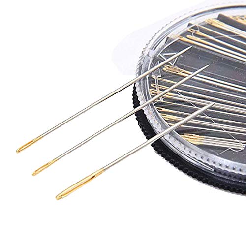 30pcs 9 Teeth Stainless Steel Snap Comb Wig Clips for Hair Extensions & Wigs - Includes 30 Assorted Sewing Needles & 2 Rolls Thread (Beige) - Perfect for Securing Hairpieces, Weaves & Cosplay Wigs