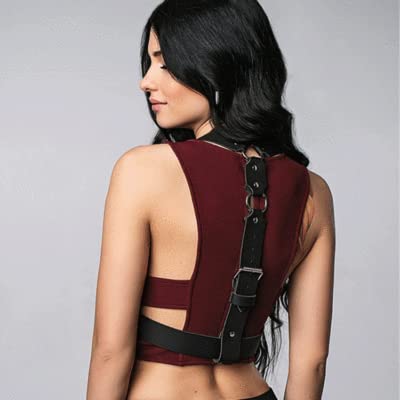 Punk Leather Body Chain - Sexy Waist Belt & Body Harness for Women - Gothic Bar Chains for Nightclub, Rave & Party Accessories - Black | Perfect for Music Festivals, Bachelorette Parties & Costume Events