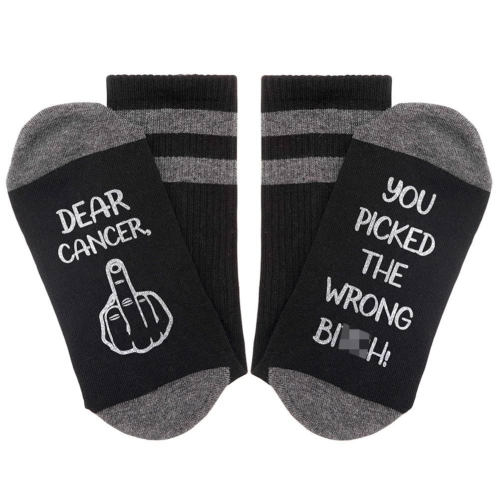 Breast Cancer Awareness Socks for Men - Comfortable & Inspirational Gifts for Cancer Survivors & Patients - Perfect for Chemotherapy, Hospital Stays & Daily Encouragement