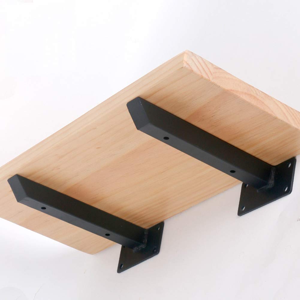 Heavy Duty Black Scaffolding Board - Industrial Shelves & Right Angle Wall Hidden Shelf - Carbon Steel Support Bracket Holds 130 lbs - Perfect for Garage Storage, Workshop Shelving & Home Organization