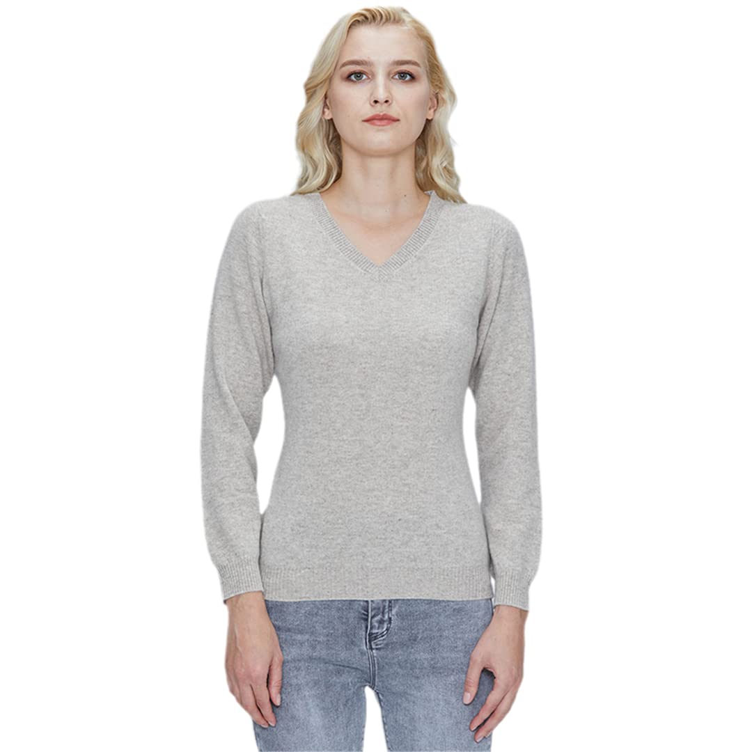 100% Merino Wool Women's V-Neck Sweater - Soft & Warm Knitted Pullover for Autumn Winter - Cozy Cashmere-Like Jumper for Women | Perfect for Office, Travel & Casual Outfits