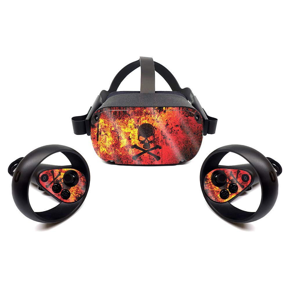 MightySkins Glossy Glitter Skin Cover for Oculus Quest 2 & 1 - Bio Skull Design | Protective & Durable High-Gloss Finish | Easy to Apply & Remove | Made in USA | Perfect for Gaming, VR Parties & Customization