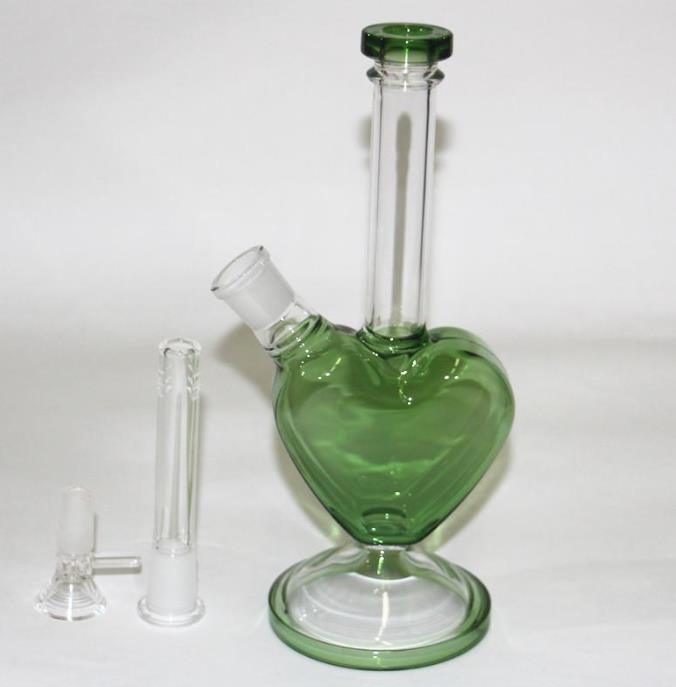 Heart Shaped Glass Bong - Thick Handmade Water Pipe for Smoking | Perfect for Home Use, Parties & Relaxation
