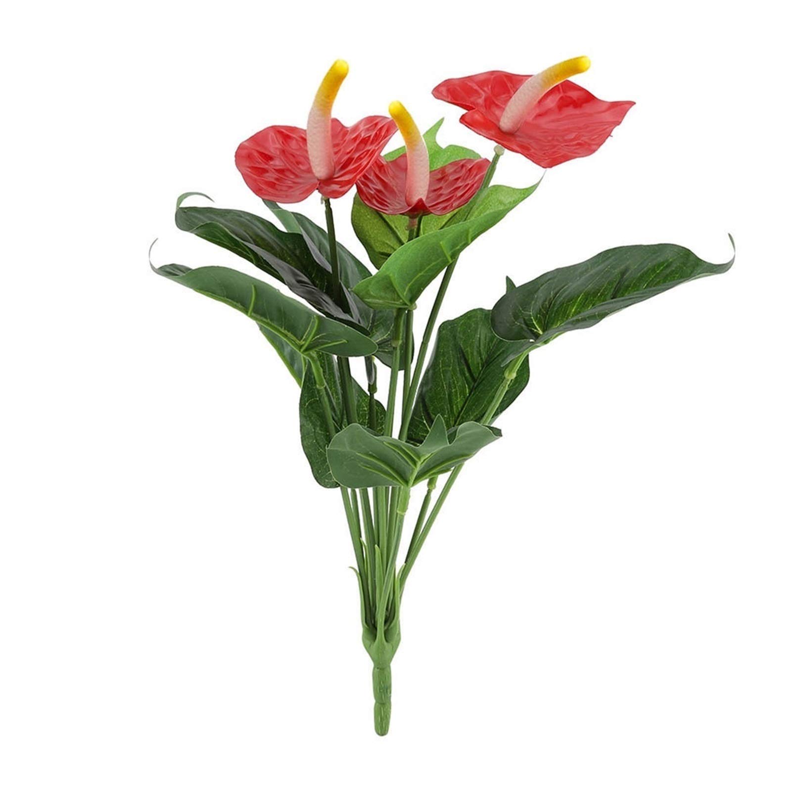 ZZTT 12-Head Artificial Anthurium Flowers - Realistic Fake Floral Decor for Home & Office - Plastic UV Resistant Housewarming Gift (Perfect for Table Centerpieces, Wedding Decor, and Indoor Greenery)