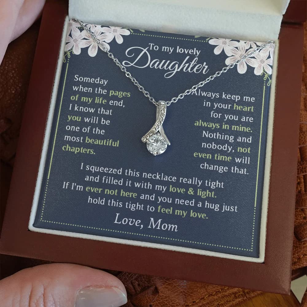 Mom to Daughter Necklace - Personalized Gift for Daughter from Mother with Message Card & Gift Box - Perfect for Birthdays, Graduation, Christmas & Special Occasions