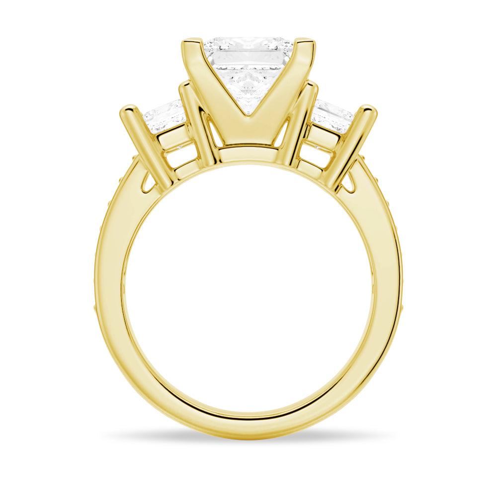 Princess Cut Three Stone Moissanite Engagement Ring - Vintage Style Wedding Band for Women, Perfect for Proposals, Anniversaries & Special Occasions