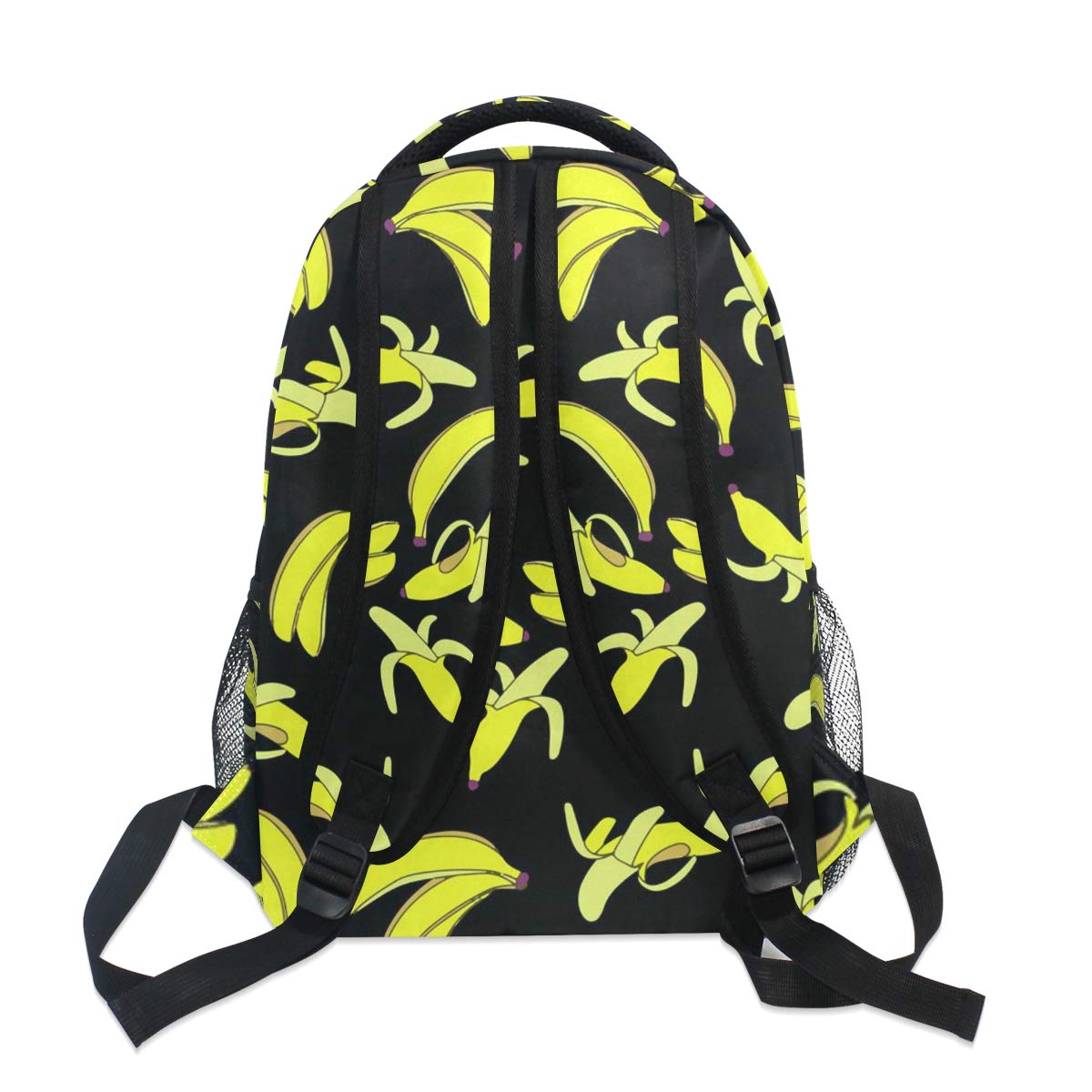 MNSRUU Cute Banana Print Backpack for Girls & Kids - Durable Canvas School Bag with Adjustable Straps, Personalized Bookbag for School, Travel, and Daily Use