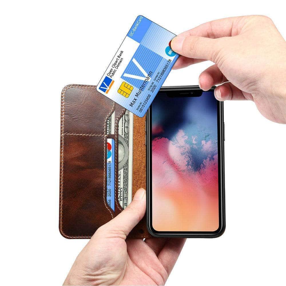 Premium Real Leather Luxury Wallet Case for iPhone SE 2020 - Slim Protective Cover with Card Slots | Perfect for Everyday Use, Travel & Business