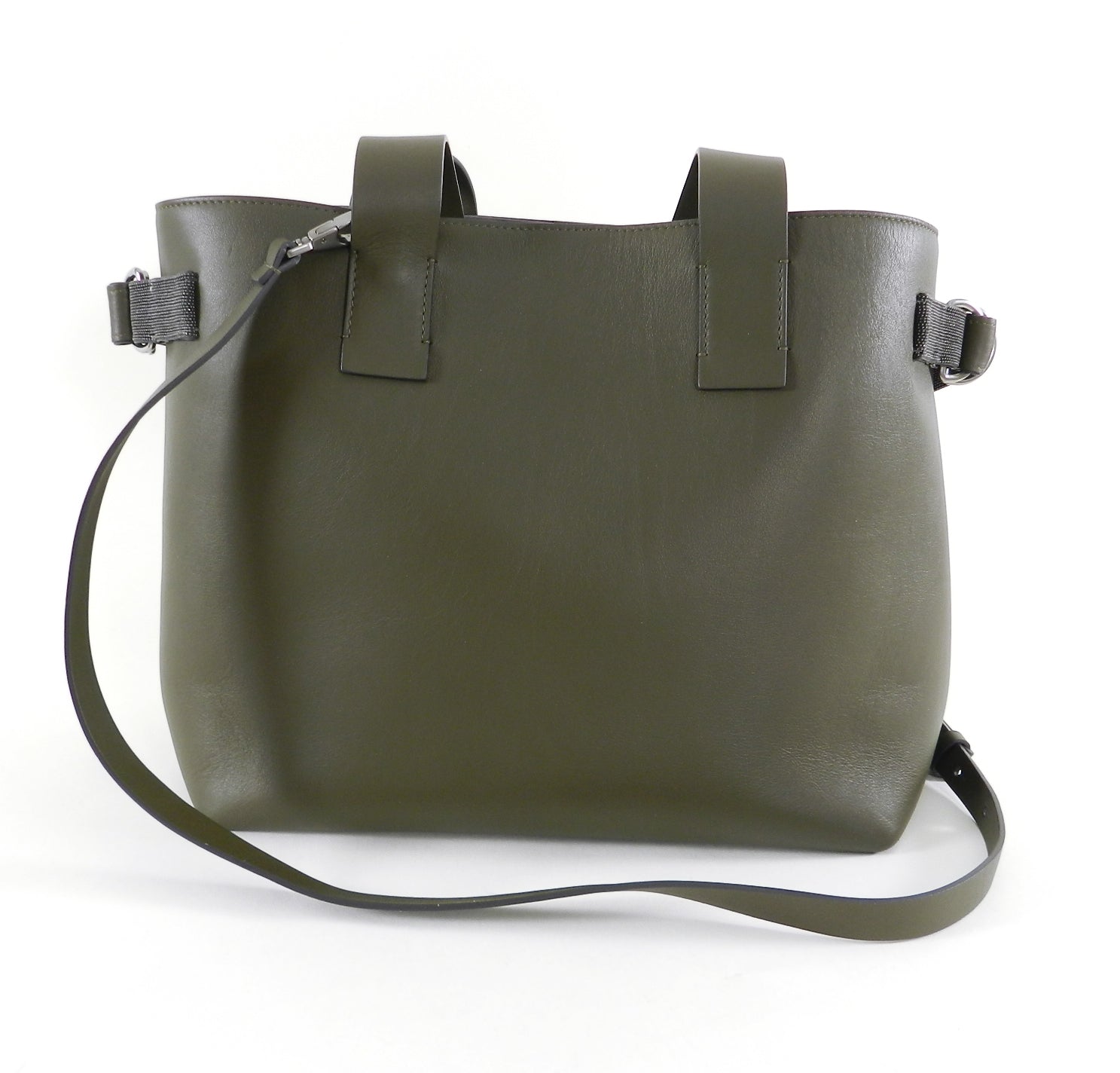 Brunello Cucinelli Olive Green Large Tote Bag with Beaded Detail - Stylish & Spacious Women's Leather Handbag for Work, Travel & Everyday Use