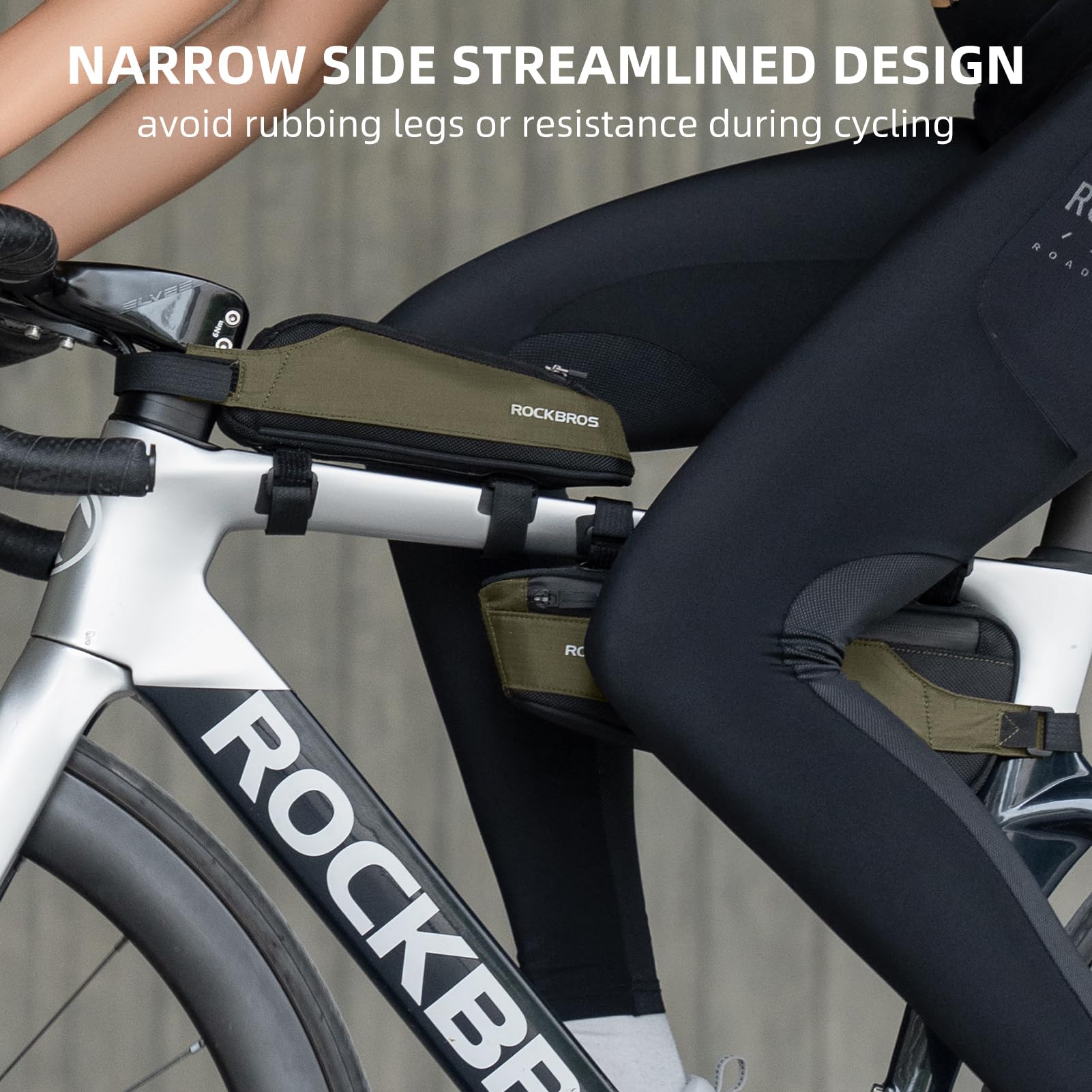 ROCKBROS Bike Frame Bag - Lightweight Aerodynamic Top Tube & Triangle Bag for Triathlon, Gravel & Road Bikes - Perfect for Cycling, Commuting & Outdoor Adventures