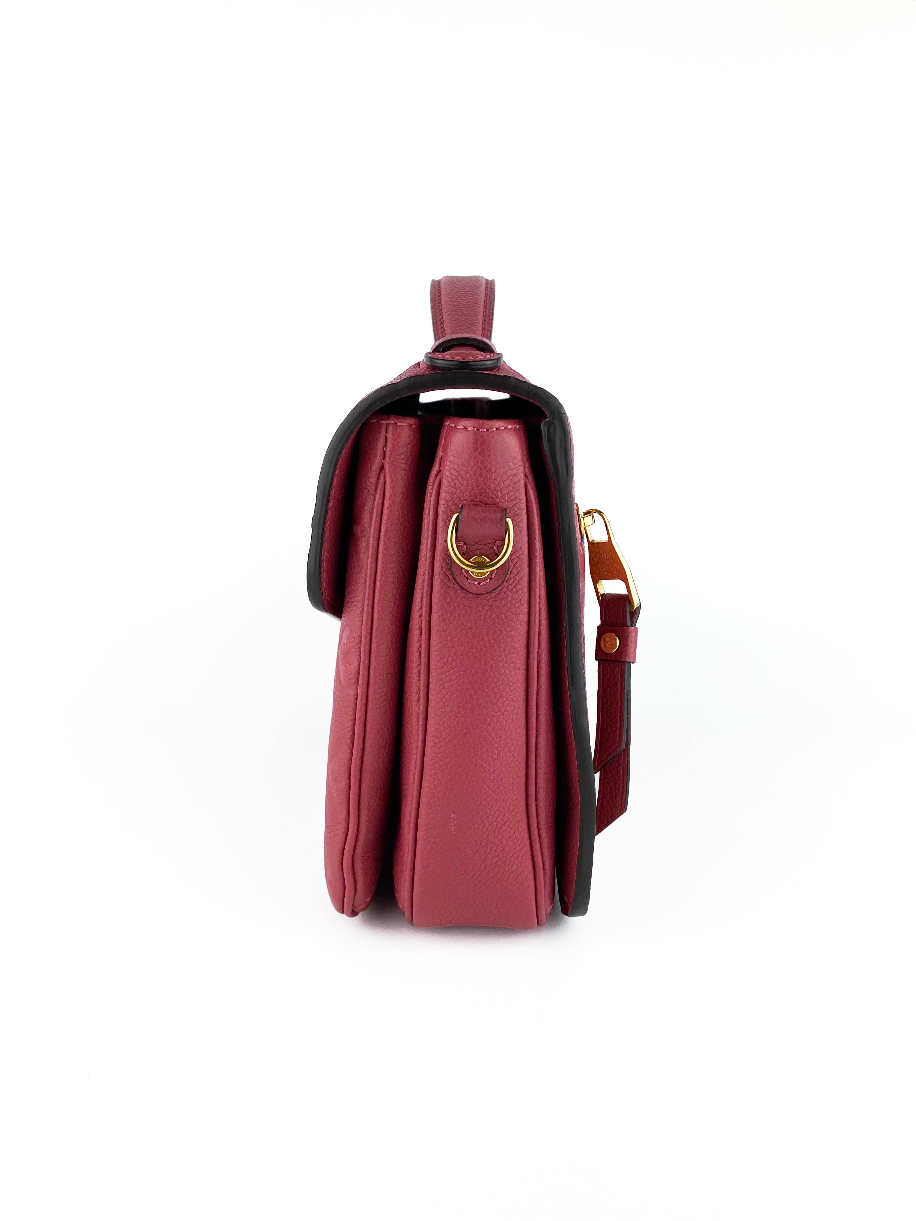 Louis Vuitton Pochette Metis Empreinte Leather Crossbody Bag in Rose Bruyere - Luxury Designer Handbag for Women, Perfect for Work, Travel & Everyday Use