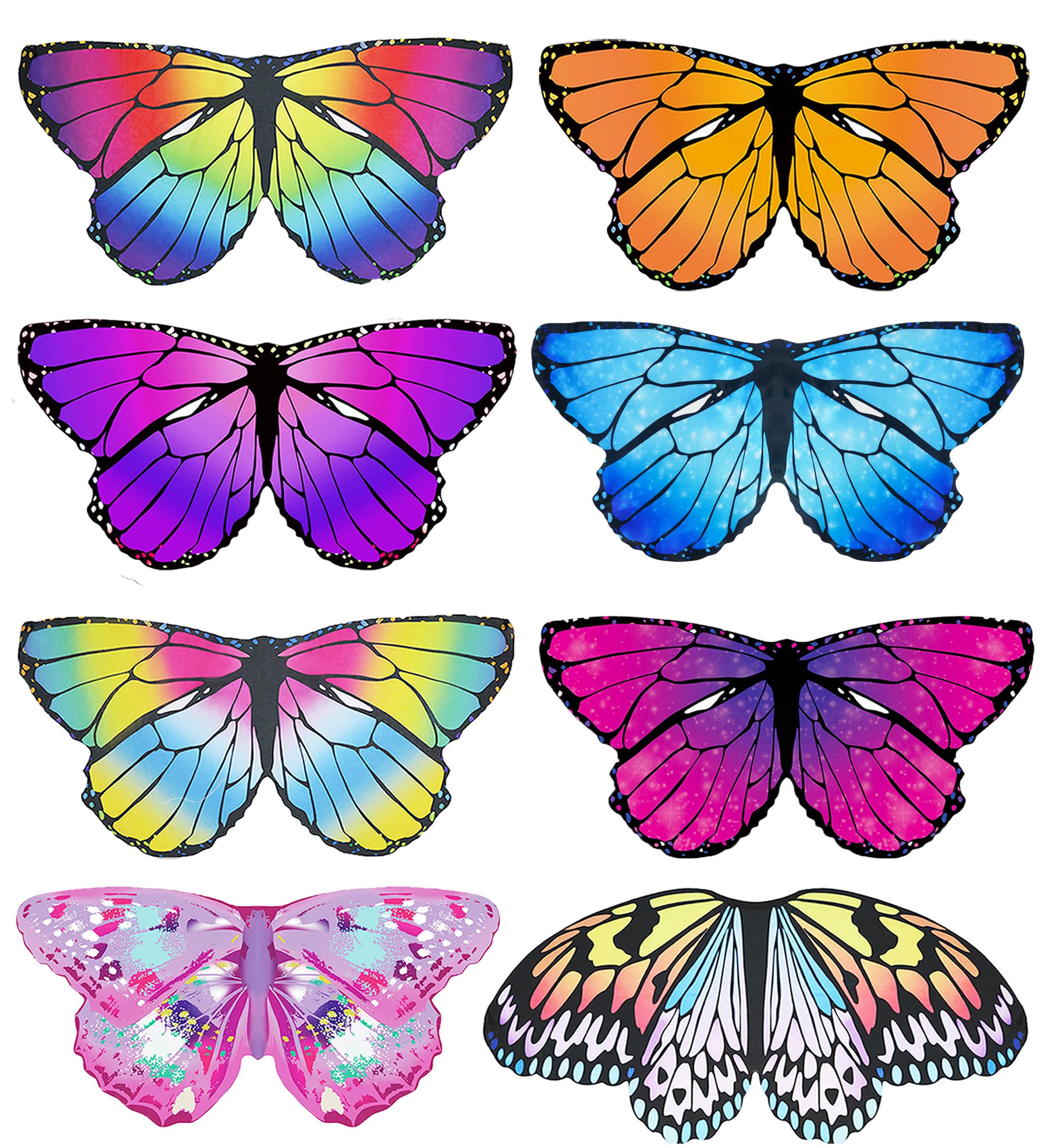 D.Q.Z 9-Pack Fairy Butterfly Wings Costume Set for Toddler Girls - Kids Dress Up Party Favors, Birthday Celebration & Halloween Costume Accessories