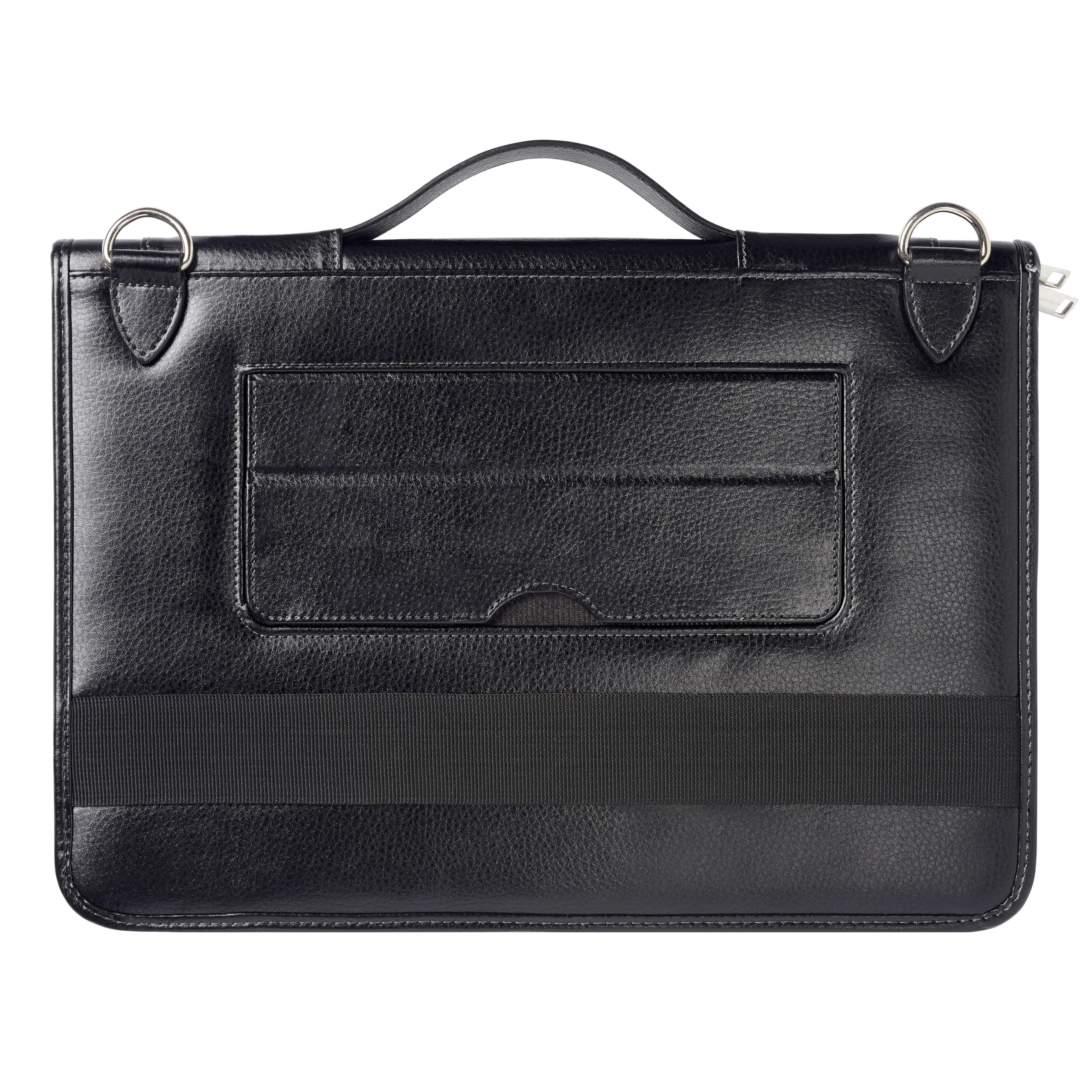 Broonel Black Leather Laptop Messenger Bag for Lenovo Yoga C930 - Slim Business Briefcase with Adjustable Shoulder Strap - Perfect for Work, Travel & College Commute