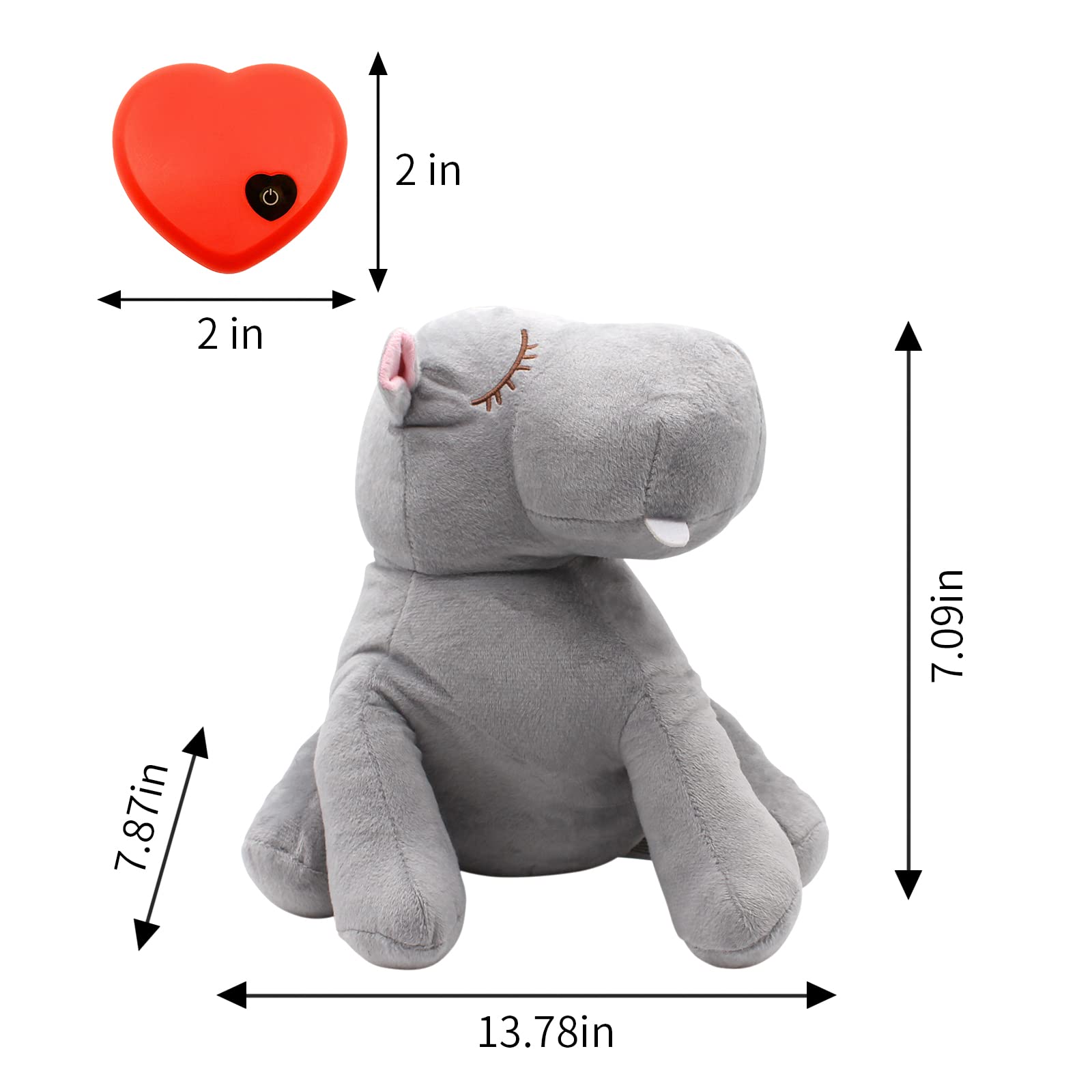 Heartbeat Puppy Toy for Dogs - Calming Plush Stuffed Animal with Realistic Heartbeat to Relieve Anxiety & Aid Sleep - Perfect for Anxious Puppies, Separation Anxiety & Training (Gray) - Ideal for New Puppies, Kennel Training & Comforting Scared Dogs