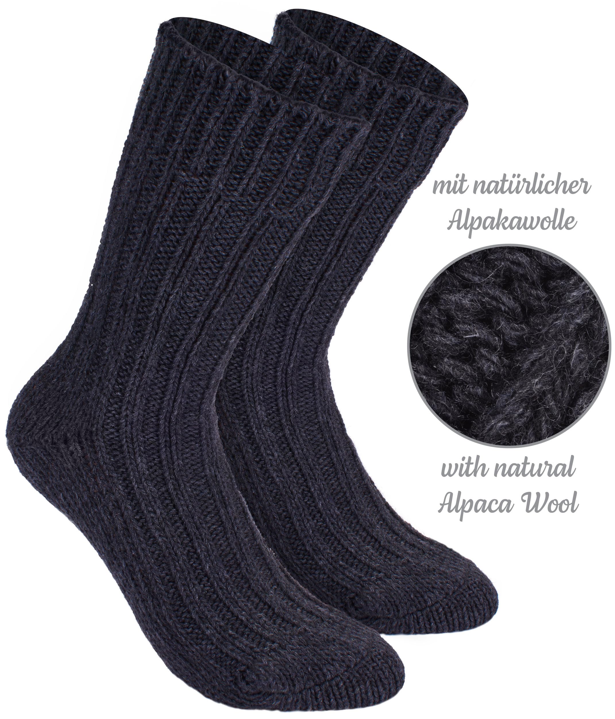 Premium Alpaca Wool Socks for Men & Women - Ultra Soft & Warm Winter Socks (4 Pairs) - Perfect for Hiking, Travel & Cold Weather Comfort