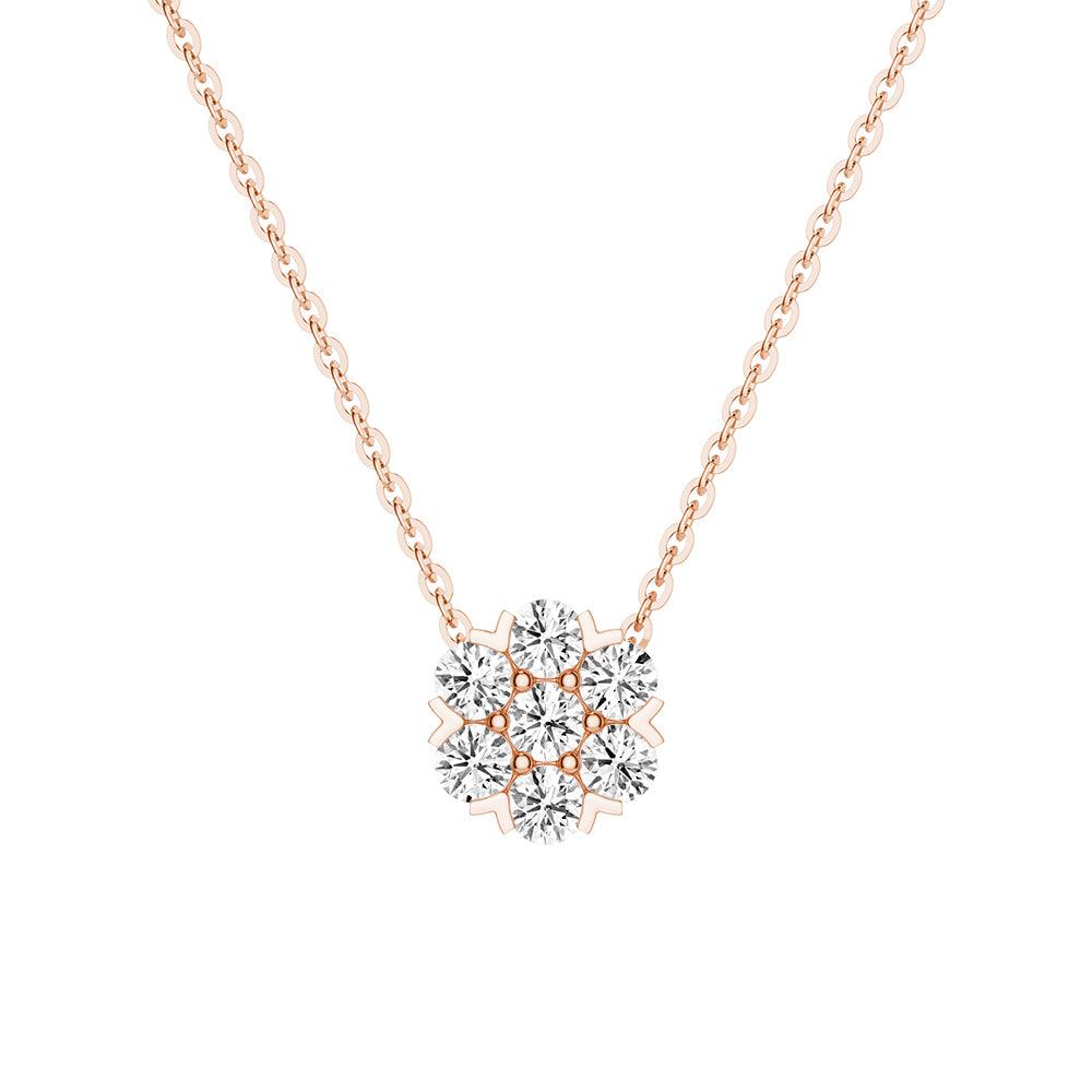 Classic Cluster Flower Moissanite Necklace for Women | Elegant Wedding, Anniversary & Party Jewelry Gift | Dainty Floral Pendant Necklace for Everyday Wear