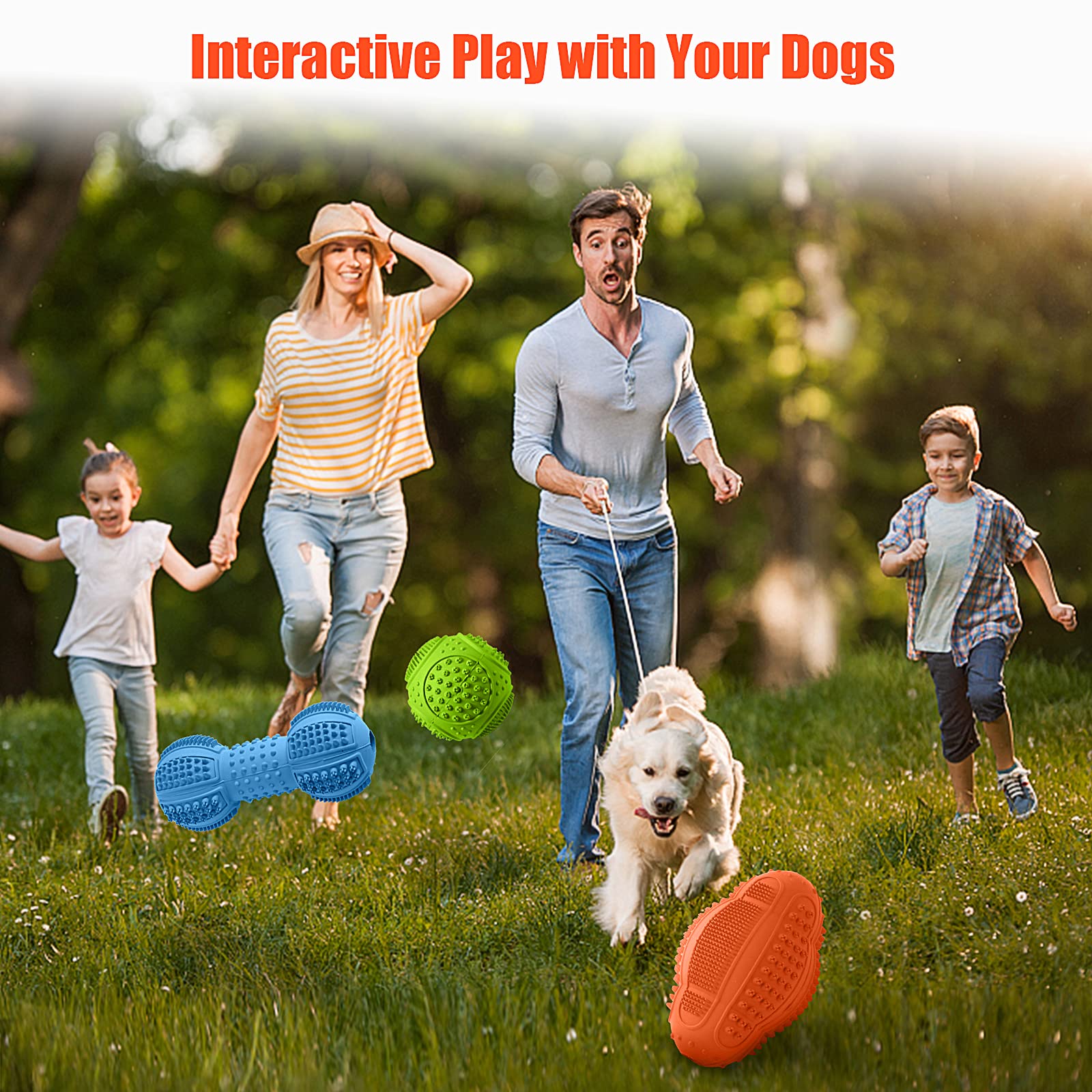LUKITO Indestructible Dog Toys for Aggressive Chewers - 3 Pack Durable Rubber Chew Toys for Medium & Large Dogs - Perfect for Boredom Relief, Training & Birthday Gifts - Best for Tough Chewers & Playtime Fun