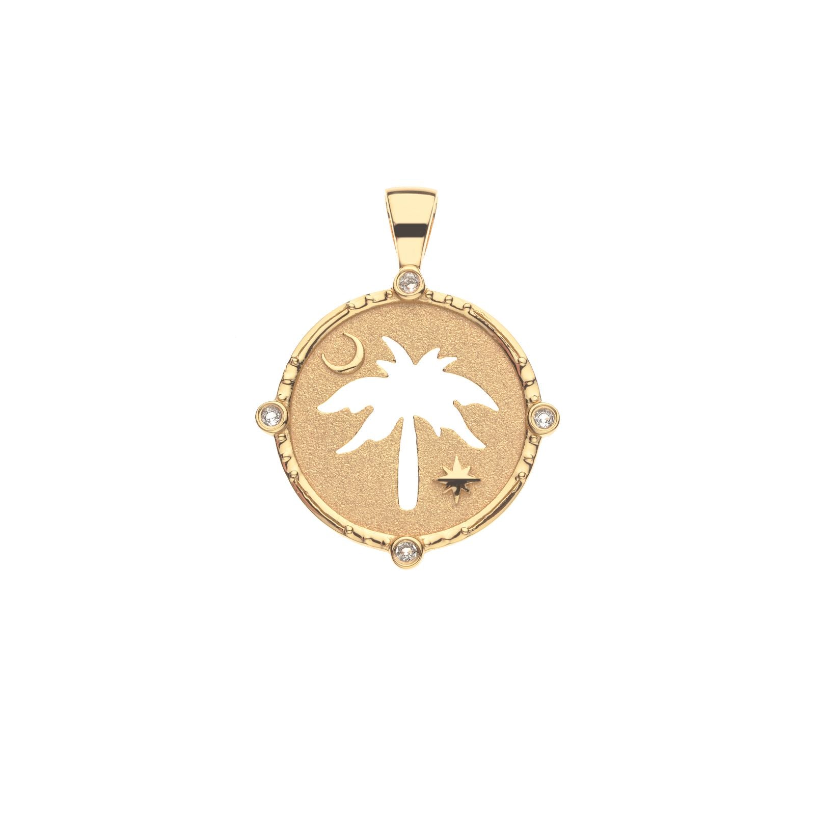 Jane Win CHARLESTON Palmetto Cutout Coin Pendant Necklace - Southern Charm Jewelry for Women, 18K Gold Plated Coin Necklace with Cutout Design, Perfect for Casual Wear, Date Night & Gift Giving