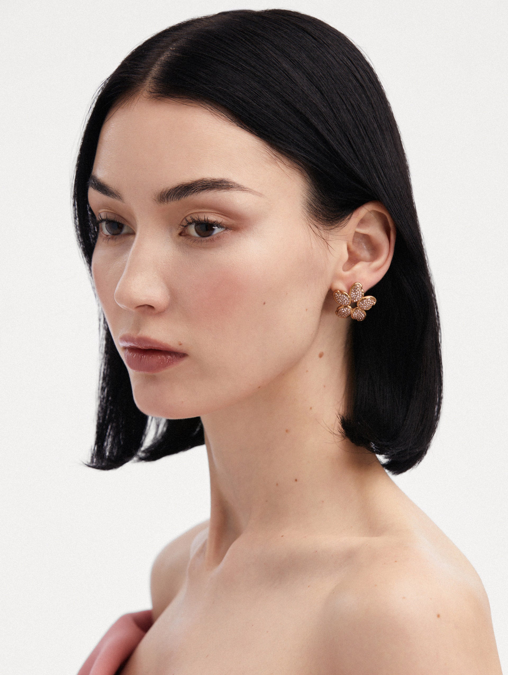 Crystal Flower Earrings for Women - Elegant Floral Dangle Earrings for Wedding, Party & Everyday Wear | Hypoallergenic & Lightweight