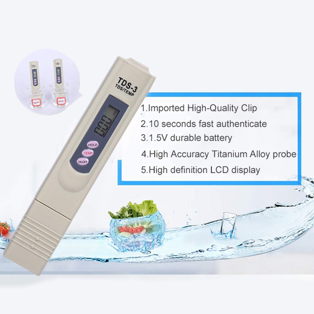 Digital TDS Meter - Accurate Water Quality Tester Pen for Drinking Water, Pools & Aquariums | Portable EC Meter for Home, Lab & Outdoor Water Purity Testing