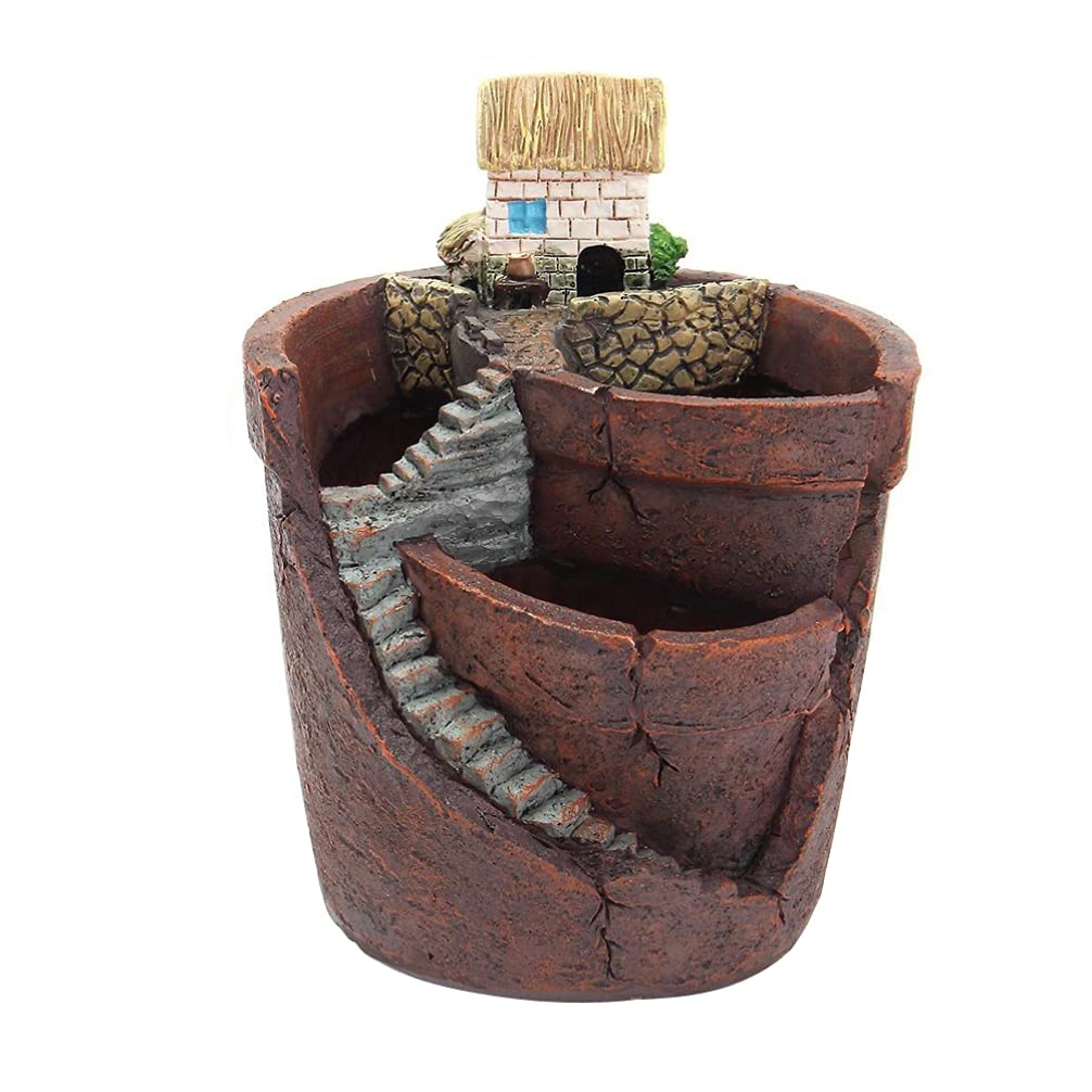 BESPORTBLE Fairy Garden Pot - Mini Succulent Planter with Fairy Design, DIY Resin Creative Plant Pot for Succulents, Cacti & Small Plants | Perfect for Desk Decor, Home Garden & Living Room Decoration