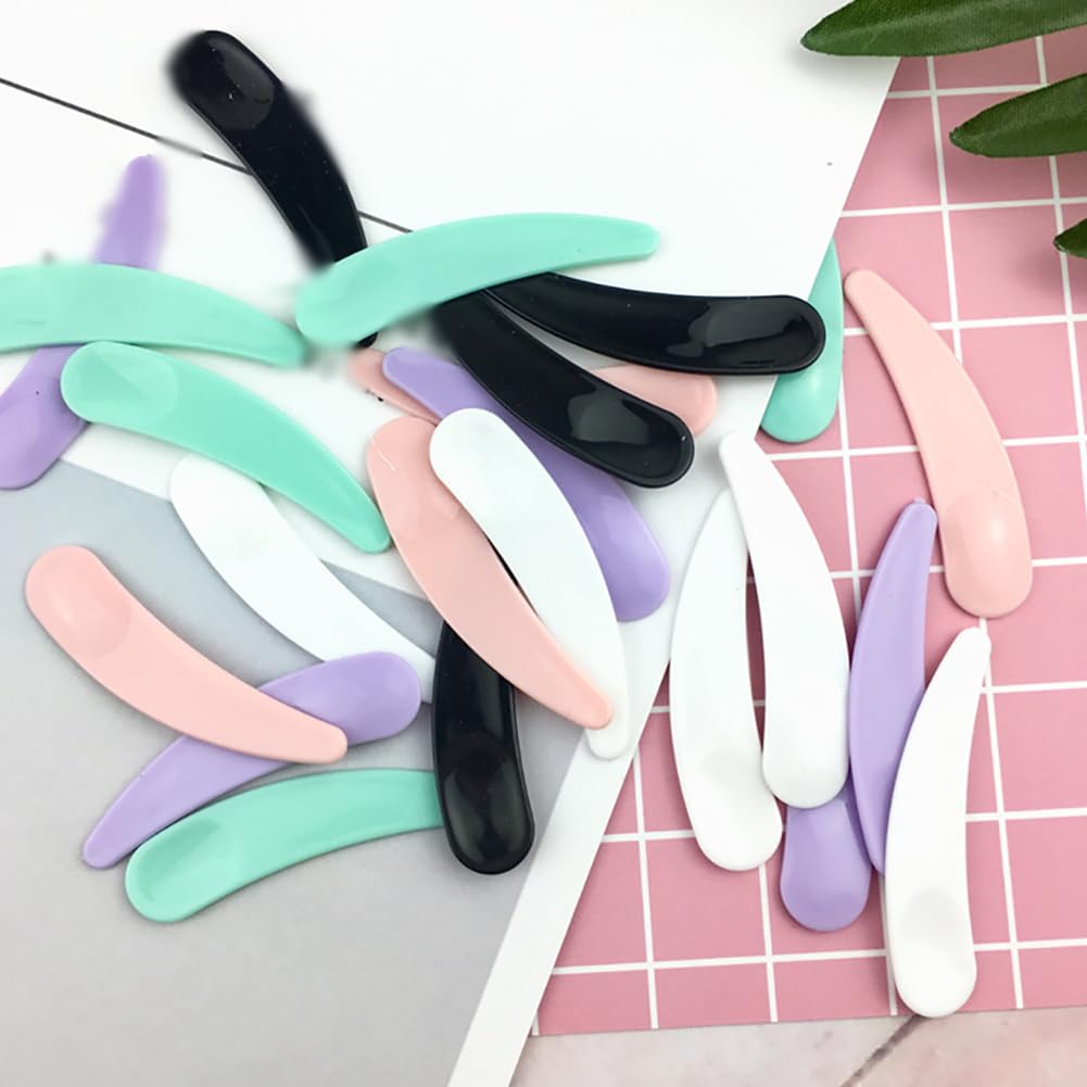 GSHLLO 300 Pcs Mini Plastic Makeup Spatulas - Small Cosmetic Scoops for Face Cream, Mask & Lotion Application - Perfect for Mixing, Sampling & Skincare Routine - Ideal for DIY Beauty, Salon Use & Travel