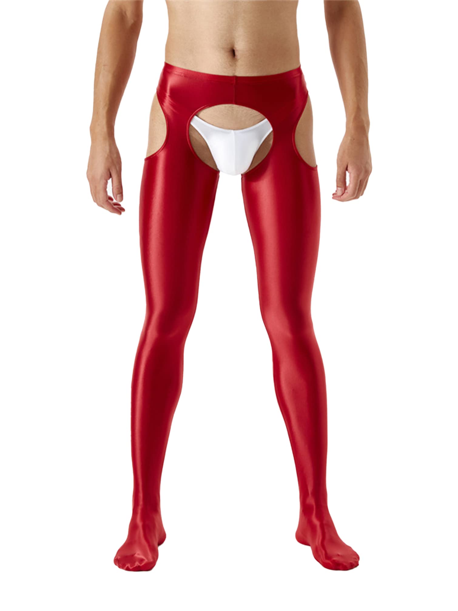 Men's Shiny Mesh Hollow Out Pantyhose - Nylon Transparent Stockings for Sexy Underwear & Lingerie - Perfect for Date Night, Cosplay & Fashion Outfits
