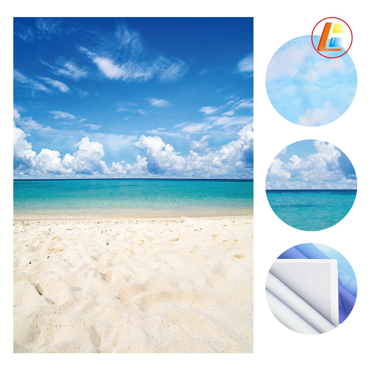 LB 5x7ft Hawaiian Tropical Beach Photography Backdrop - Vinyl Scenic Ocean Background for Wedding, Moana Theme Party, Birthday, Portraits & Photo Booth - Perfect for Beach-Themed Events, Baby Showers & Tropical Decor