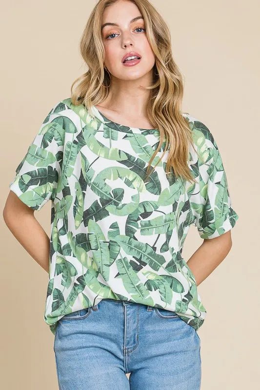 BOMBOM Lightweight Printed Round Neck Short Sleeve T-Shirt for Women - Casual Summer Tee for Outfits, Travel & Everyday Wear