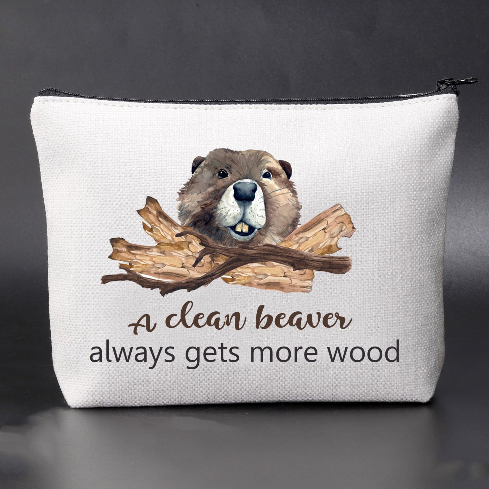 Funny Beaver Themed Cosmetic Bag - Cute Makeup Pouch for Women & Beaver Lovers | Perfect Travel Organizer & Gift Idea for Animal Enthusiasts