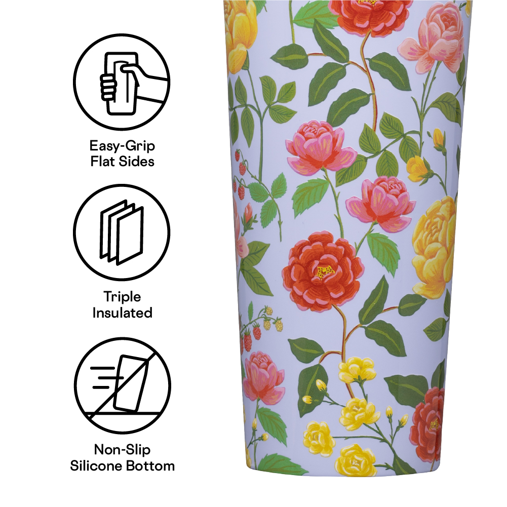 Rifle Paper Co. 16oz Insulated Stainless Steel Cold Cup - Floral Design Tumbler for Iced Coffee, Tea & Smoothies - Perfect for Home, Office & Travel Use