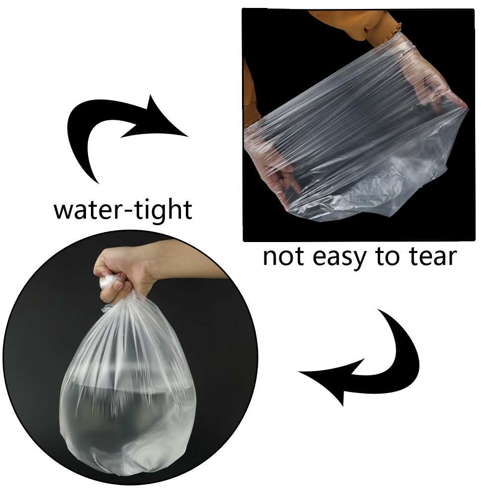 220 Counts Small Trash Bags, 3 Gallon Clear Garbage Bags - 2 Rolls for Bathroom, Office, Kitchen Waste Disposal & Small Trash Cans